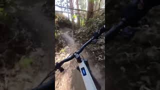 Slightly out of control in the bobsled chute 😅 mtb mountainbike mountainbiking [upl. by Nerrag373]