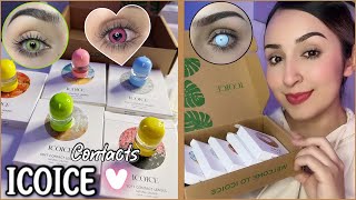 HAUL PUPILENTES DE CORAZON 💗😱 unboxing contactos de ojos ICOICE HAUL 2023 [upl. by Arza29]