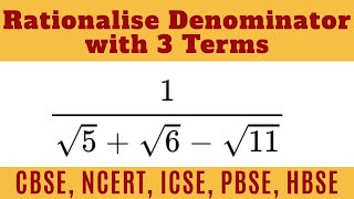 How to Rationalise the Denominator with 3 Terms  Your Tutor Harry  CBSE NCERT ICSE  Class 910 [upl. by Sheffy838]