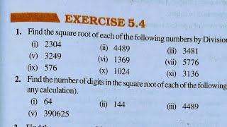 Class 8th maths l Exercise 54 l Chapter 5 l NCERT l Cbse l Solution l Square and square roots [upl. by Bentley]