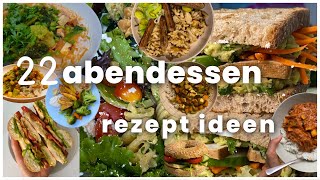 22 GESUNDE amp EINFACHE ABENDESSEN IDEEN  Günstige schnelle vegetarische Rezepte mit viel Gemüse [upl. by Kaspar225]