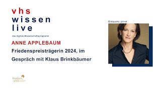 Anne Applebaum Friedenspreisträgerin 2024 im Gespräch mit Klaus Brinkbäumer [upl. by Calv]