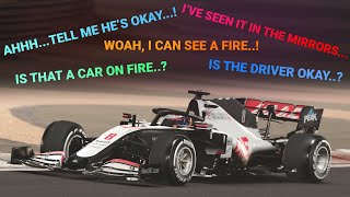 Drivers’ Radio Reaction to Grosjeans Crash  F1 2020 Bahrain Grand Prix [upl. by Alsi891]