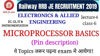 MICROPROCESSOR 8085 PIN DESCRIPTION FOR RRB JE ELECTRONICS amp ALLIED GROUP BY SIRJEE CLASSES [upl. by Anwahsar881]