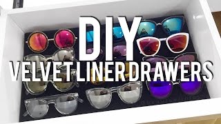 DIY Velvet Drawer Liner Tutorial  BeautywithTashy [upl. by Milissent]