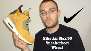 Nike Air Max 90 Sneakerboot Wheat Review [upl. by Dina262]