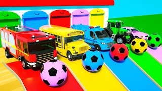 Wheels on the Bus  Bingo Song  Oh no Cars Fell into Color Lake  Baby Nursery Rhymes amp Kids Songs [upl. by Lohcin]