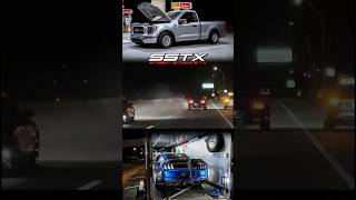 Twin Turbo 4th Gen F150 sends the rods to God against Dallas ESS Mustang sstx [upl. by Hadnama]