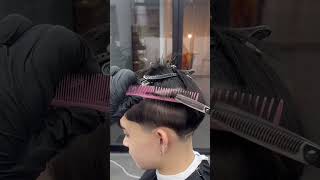 Textured fringe taper fade haircut taperfadehaircut bangkok hairstyle [upl. by Lynd]