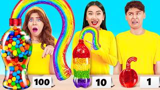 100 Layers of Food Challenge 🌈 Amazing Jelly Bottle Hacks and Rainbow Receipts by 123 GO [upl. by Frederigo619]