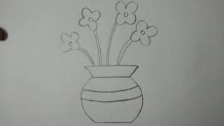 How to draw quotA Flower pot using pointillismquot [upl. by Annoiek]