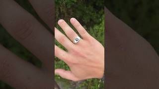 Handcrafted signets ring with a piece of granite handmade selftaught jewelrymakingathome [upl. by Enyrhtac]