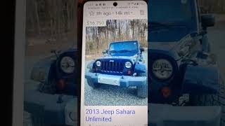 2013 jeep Sahara unlimited 91k 16750 nice jeep [upl. by Jannelle]