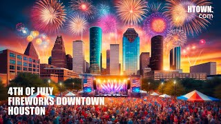 Epic Downtown Houston 4th of July A Fireworks amp Music Spectacle 🎇 [upl. by Swann]