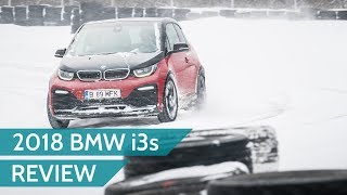 2018 BMW i3s review in a snow blizzard [upl. by Emmott]