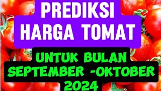 PREDIKSI HARGA TOMAT UNTUK BULAN SEPTEMBER DAN OKTOBER TAHUN 2024 [upl. by Ynnhoj349]