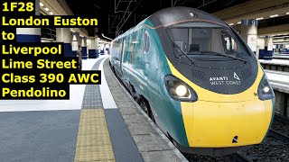 1F28  London Euston to Liverpool Lime Street  Class 390 AWC Pendolino [upl. by Assilev560]