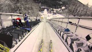 Aus Sicht eines Skispringers Mit Helmkamera die Schanze hinunter [upl. by Guinna]