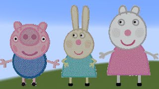 Front view of Peppa Pig characters in Minecraft sounds [upl. by Loram]