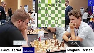 Pawel Teclaf Vs Magnus Carlsen  World Rapid Team Championship [upl. by Jazmin351]