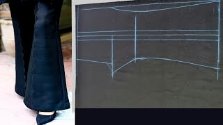 Bell bottom trouser cutting with cutwork design [upl. by Ariana]