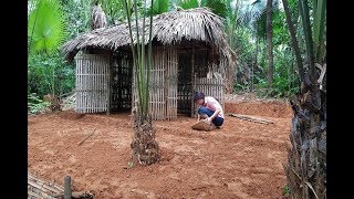 Primitive Technology Make bamboo tents and create a yard  full video PrimitiveHut [upl. by Merralee]