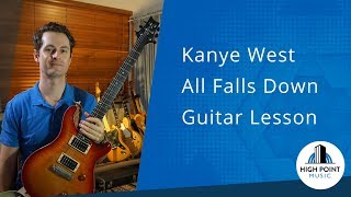 Kanye WestAll Falls Down Guitar Tutorial [upl. by Nylatsyrc]