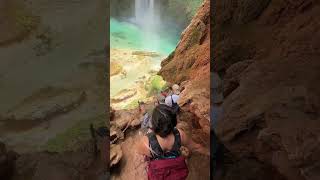 SCARIEST Waterfall Decend in Arizona 🫣 Havasupai Falls to Mooney Falls [upl. by Wadlinger]