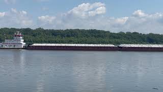 Barge on the Mississippi River [upl. by Aisena276]