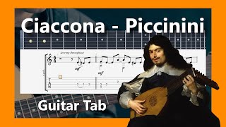 Ciaccona  Alessandro Piccinini  Guitar TAB [upl. by Coward]