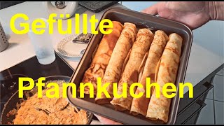 herzhafte gefüllte Pfannkuchen mit Frischkäse und Schinken [upl. by Meter681]