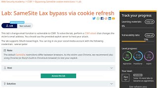 Web Security Academy  CSRF  12  Samesite Lax Bypass Via Cookie Refresh [upl. by Slinkman506]