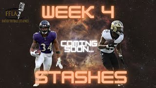 Week 4 Fantasy Football Stashes Hidden Gems You Need  Fantasy Football 2024 [upl. by Ogirdor]