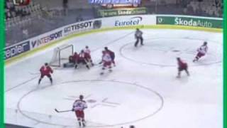 Japan  Denmark Icehockey own goal slow motion [upl. by Nnylorac]