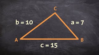 How to use law of cosines to find the missing angles of a triangle given SSS [upl. by Touber]