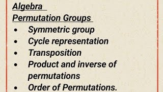 Permutation Groups cycle  Transposition order inverse and product of Permutations trb tnset [upl. by Novikoff]