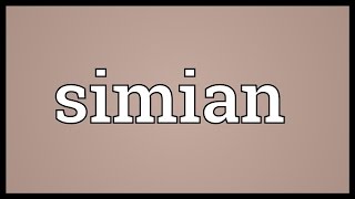 Simian Meaning [upl. by Aitam]