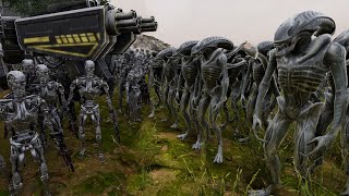 T45 amp T800 Terminator vs 2000000 Aliens  Ultimate Epic Battle Simulator 2  UEBS 2 [upl. by Eyahc998]