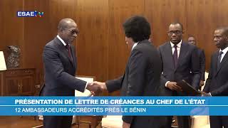 PRÉSENTATION DES LETTRES DE CRÉANCES AU CHEF DE LÉTAT DE 12 AMBASSADEURS [upl. by Reyaht]