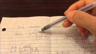 PreCalc 26 Graphing Rational Functions [upl. by Amand]