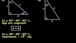 Special Right Triangles  30 60 90 and 45 45 90 Triangles [upl. by Asylla745]