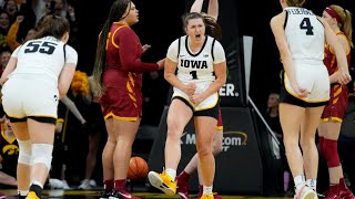 Iowa womens basketball beats Iowa State 7569 [upl. by Arnie]