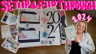 2024 reading journal set up  flip through  cute amp colorful trendy spreads 🎀 [upl. by Fortna]