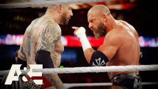 Batista RETURNS amp Challenges Triple H in ICONIC quotGive Me What I Wantquot Speech  WWE Rivals  AampE [upl. by Arodoeht]