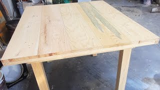 como hacer mesa de madera fácilmente y con poca herramienta [upl. by Dorian]