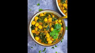 Instant Pot Chickpea Spinach Curry Chana Saag [upl. by Aimar]