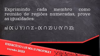 MA11 cap1 exercício 115 versão 2023 mestrado profmat [upl. by Eimmat]