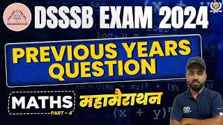 DSSSB Special Mathematics Class  DSSSB Previous Year Questions  Maths  DSSSB Nursing Officer 2024 [upl. by Hsak]