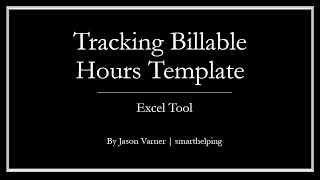 Excel Time Tracker billable hours [upl. by Miehar125]