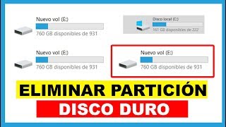 Como eliminar una partición del disco duro en Windows 10 [upl. by Bahner]